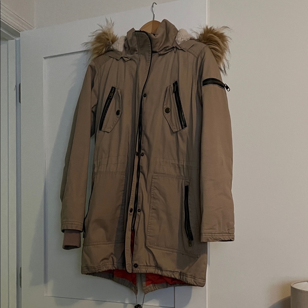 Steve Madden Khaki Hooded Jacket